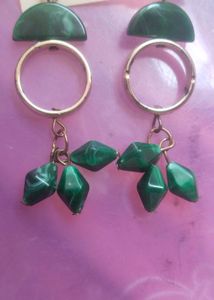 Green Dangle Earrings