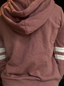 Mauve Hoodie with Stripes