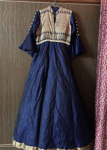 Elegant Navy Blue Anarkali Dress