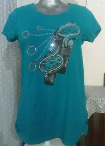 Bedazzled Seagreen Tee, 36" Used In Good Condition