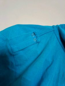 A Blue Half Sleeves High Neck T-shirt