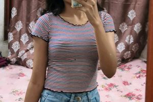 Striped Ruffle Tee 🌷