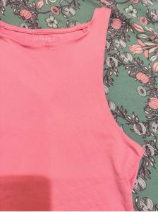 Pink Sleeveless Bodysuit Top