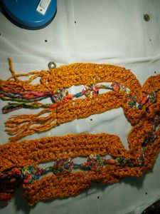 Handmade Crochet Scarf with Fringe