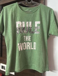 Green 'Rule The World' Tee