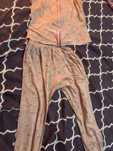 Cute Heart nightwear top Pajama Set