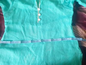 Teal &amp; Silver Trim Tunic