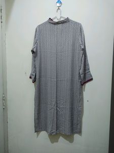 Beige Cream Printed Kurta