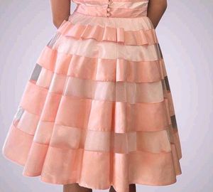 branded Pink Layered Mini Skirt