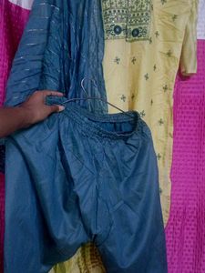 Yellow Embroidered Kurti Set