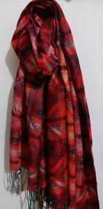 Red Pashmina Shawl and dotted blue shawl / scarf combo