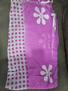 Elegant Purple Embellished Fabric saree