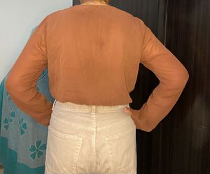 Brown Twisted Crop Top