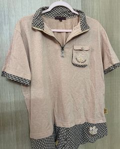 Beige Layered Puppy Tee