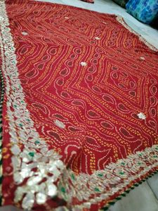 Red Bandhani Saree 🎆🎇🎊