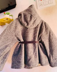 Gray belted coat