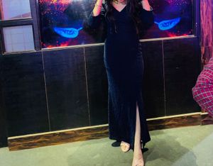 Elegant Navy Blue Maxi Dress