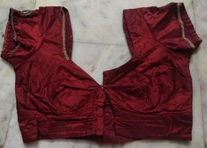 Very Nice Maroon Blouse With Dimond Less Patti