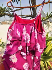 Pink Floral Sleeveless Dress