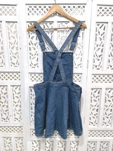Ice Retro Flare Denim Overall Skirt D