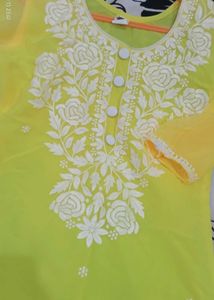 Elegant Yellow Embroidered Kurti