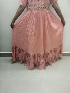 Peach Embroidered Anarkali Dress