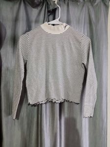 Striped Mock Neck Long Sleeve