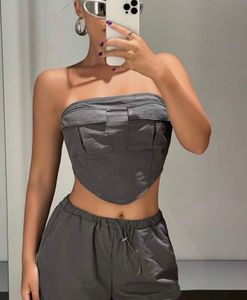 Icon Solid Babdana Tube Top &amp; Cargo Pant