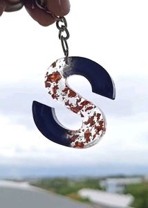 Letter  Resin Keychain