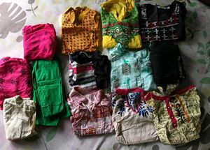 Mixed Kurti Bundle With Pant - Size Medium