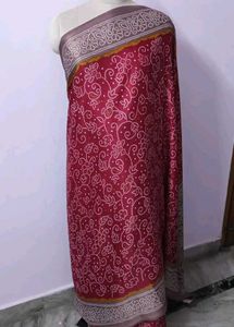 Elegant Maroon Bandhani Saree