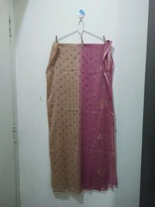Onion Pink Floral Leaf Print Kurta Pyjama Dupatta