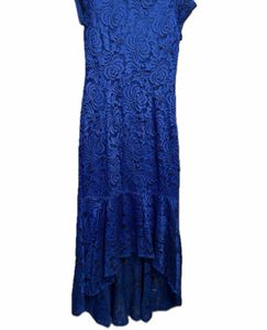 Royal Blue Lace Hi-Lo Dress
