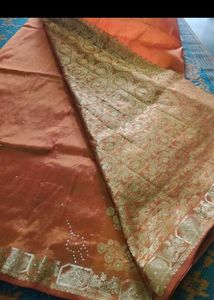 Elegant  Saree with Gold Border