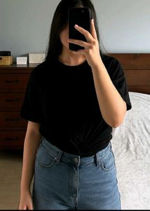 Black Plain Tshirt Pure Cotton