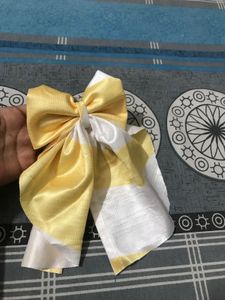 Yellow & White Hair Bow