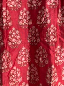 Elegant Handblock Printed Cotton Kurta – Rose Red