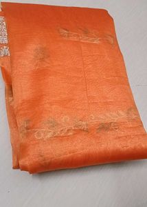 Orange Embroidered Saree