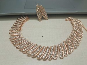 Rosegold Choker Necklace Set