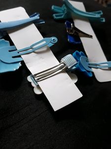 Blue Aesthetic Flower Bow Cloud Rainbow Clips