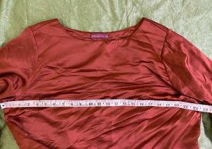 Rust Satin Top (Last Pic Flaws)