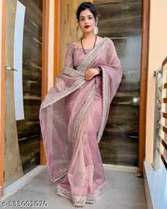 New Partywear Saree Attached With Blouse