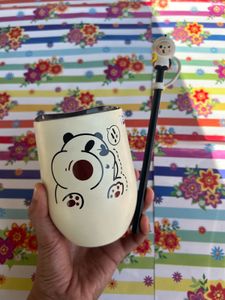 Cute Panda Tumbler with Straw