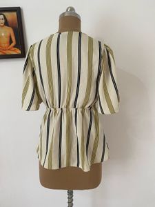 WARDROBE Striped Peplum Top