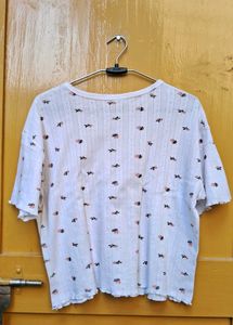 Floral Print Ruffle Tee