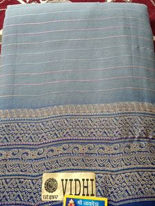 Printed Blue Saree