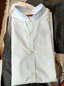 MENS Chineese Collor Ky Blue Shirt