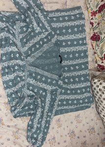 Blue With white design, Kurta