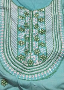 Turquoise Embroidered Kurti