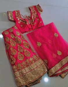Stunning Pink Embroidered Lehenga Choli